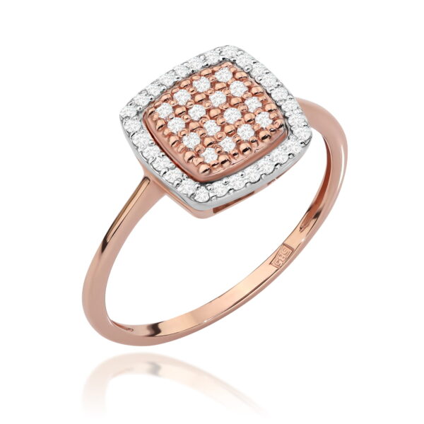Różowe Złoto Pierścionek z Diamentami 0,278 ct