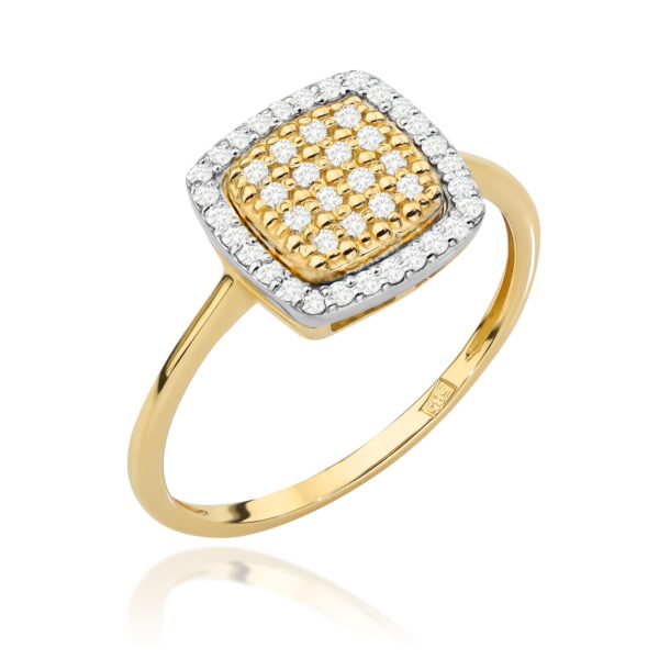 Żółte Złoto Pierścionek z Diamentami 0,278 ct