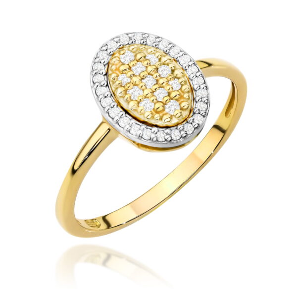 Żółte Złoto Pierścionek z Diamentami 0,20 ct