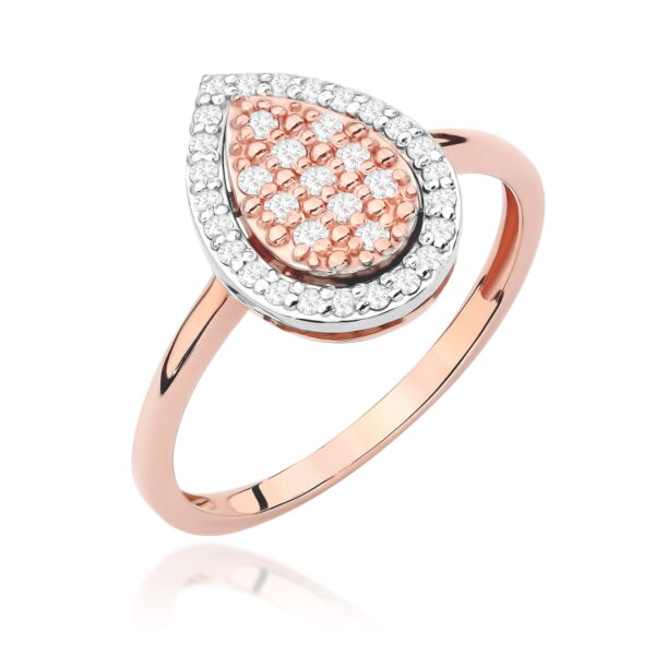 Różowe Złoto Pierścionek z Diamentami 0,215 ct