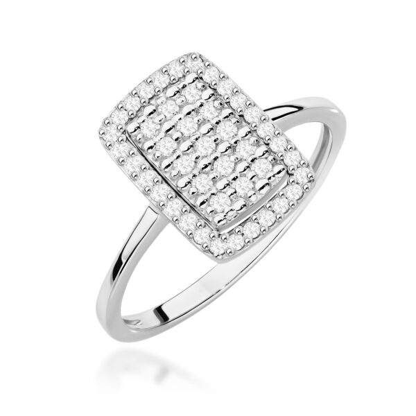 Białe Złoto Pierścionek z Diamentami 0,27 ct