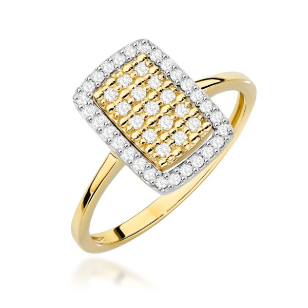Żółte Złoto Pierścionek z Diamentami 0,27 ct