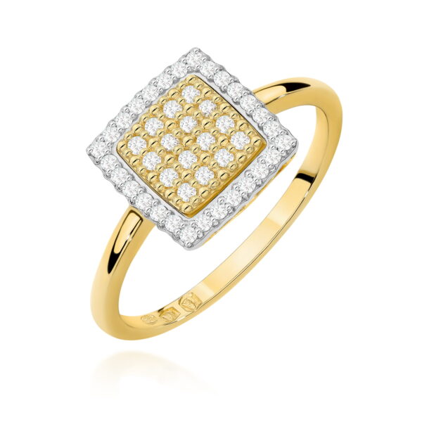 Żółte Złoto Pierścionek z Diamentami 0,27 ct