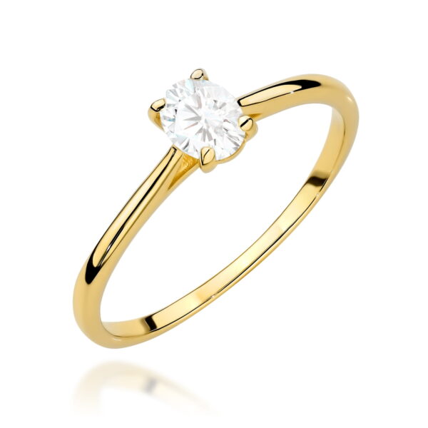 Żółte Złoto Pierścionek z Diamentem 0,30 ct