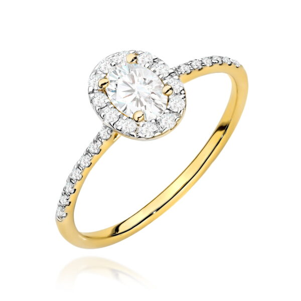 Żółte Złoto Pierścionek z Diamentem 0,30 ct