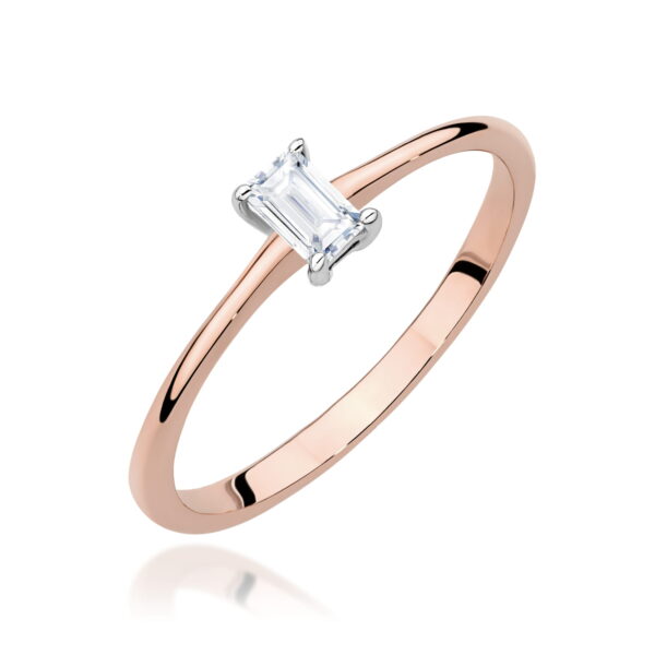 Różowe Złoto Pierścionek z Diamentem 0,15 ct