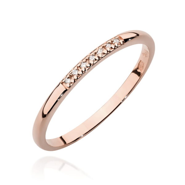 Różowe Złoto Pierścionek z Diamentami 0,035 ct