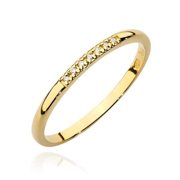Żółte Złoto Pierścionek z Diamentami 0,035 ct