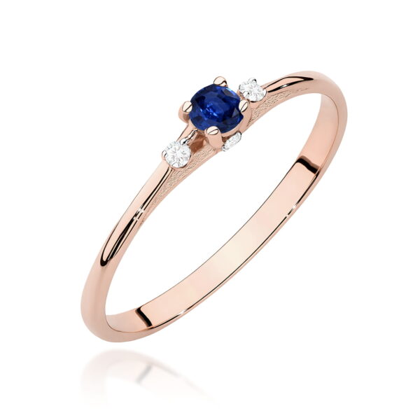 Różowe Złoto Pierścionek z Szafirem 0,15 ct