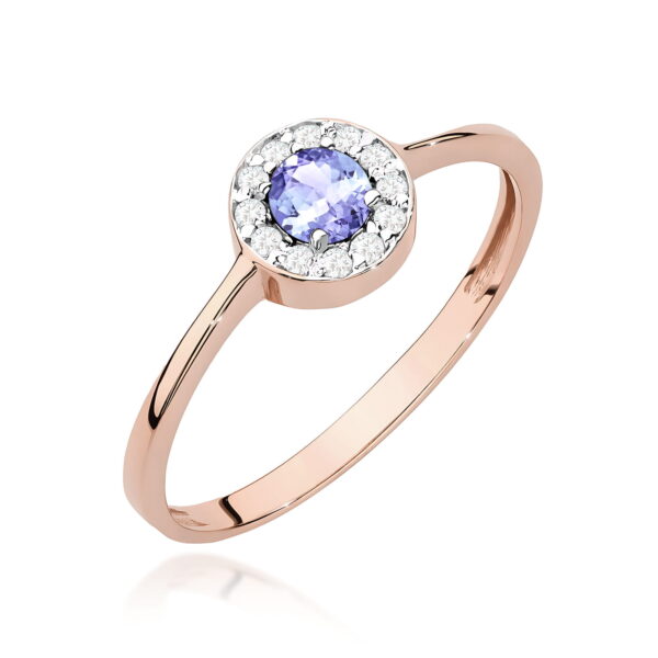 Różowe Złoto Pierścionek z Tanzanitem 0,35 ct