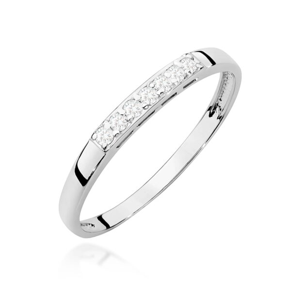 Białe Złoto Pierścionek z Diamentami 0,102 ct