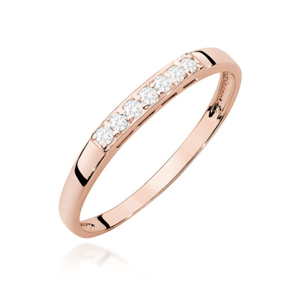 Różowe Złoto Pierścionek z Diamentami 0,102 ct