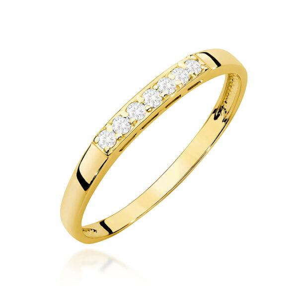 Żółte Złoto Pierścionek z Diamentami 0,102 ct