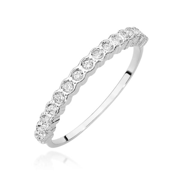 Białe Złoto Pierścionek z Diamentami 0,129 ct
