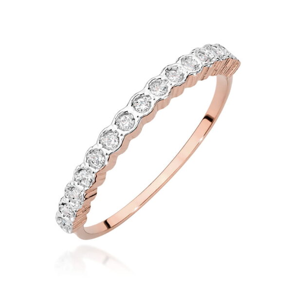 Różowe Złoto Pierścionek z Diamentami 0,129 ct