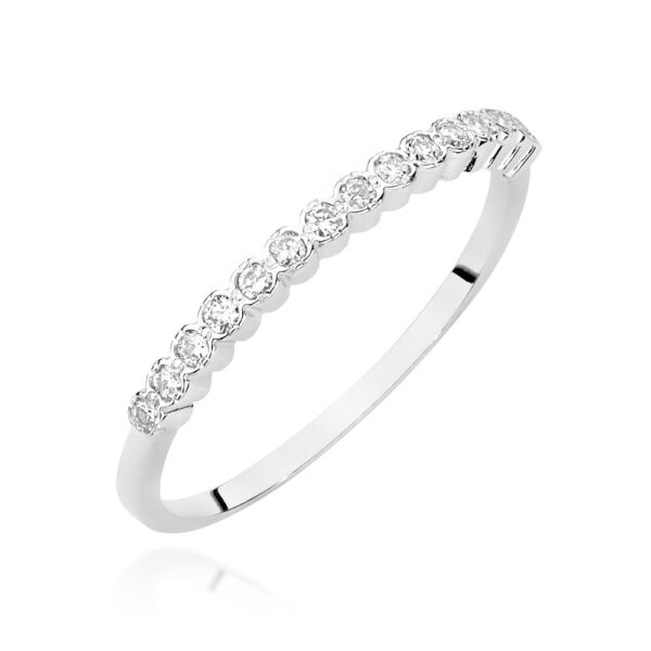 Białe Złoto Pierścionek z Diamentami 0,075 ct
