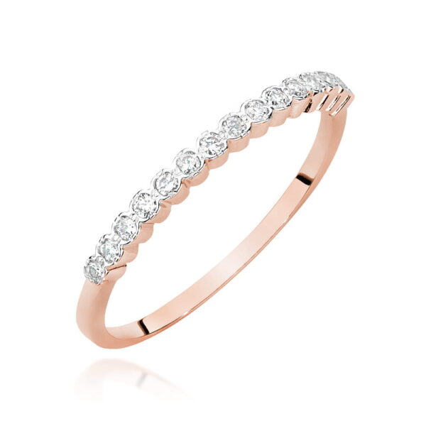 Różowe Złoto Pierścionek z Diamentami 0,075 ct
