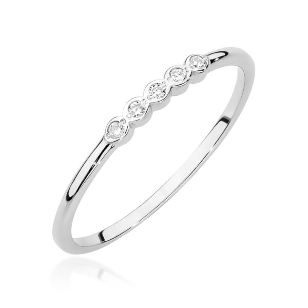 Białe Złoto Pierścionek z Diamentami 0,043 ct