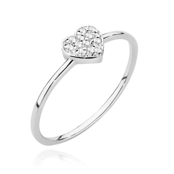 Białe Złoto Pierścionek z Diamentami 0,097 ct
