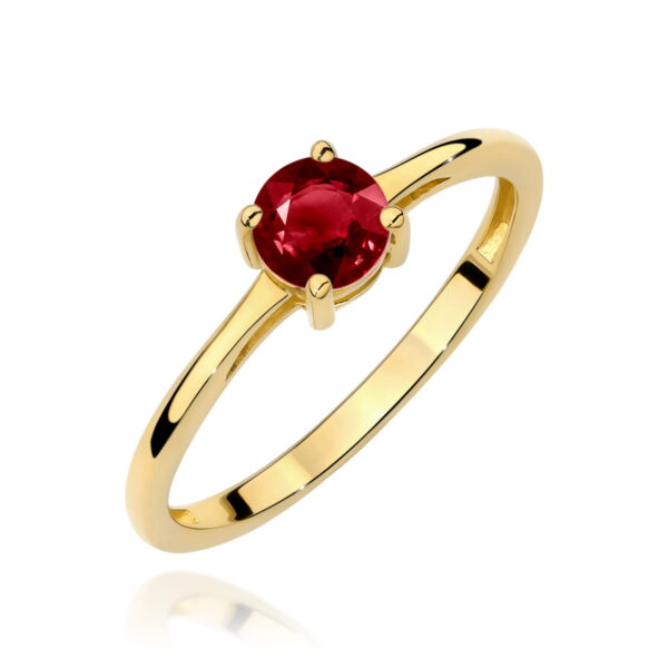 Żółte Złoto Pierścionek z Granatem 0,60 ct