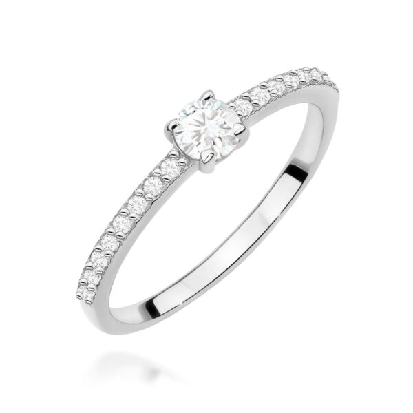 Białe Złoto Pierścionek z Diamentem 0,25 ct