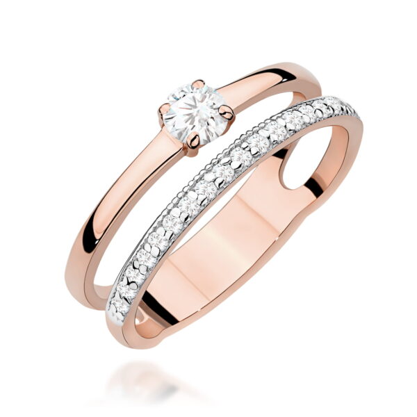 Różowe Złoto Pierścionek z Diamentem 0,24 ct