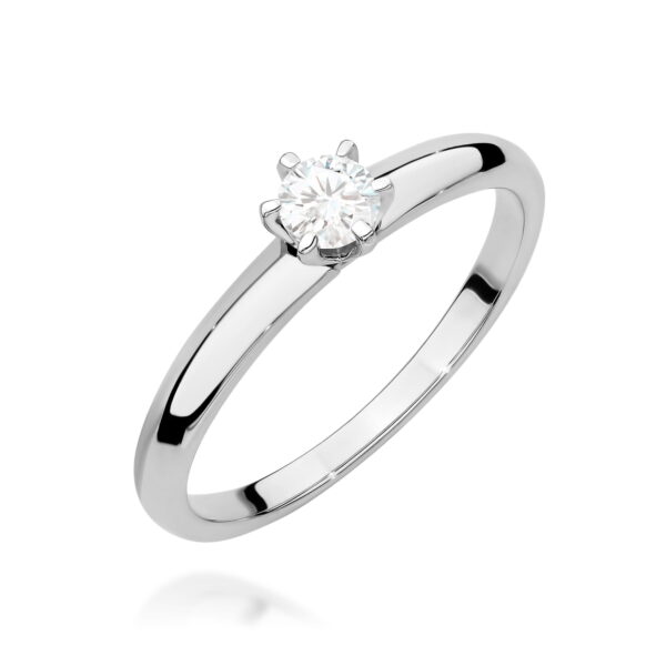 Białe Złoto Pierścionek z Diamentem 0,25 ct