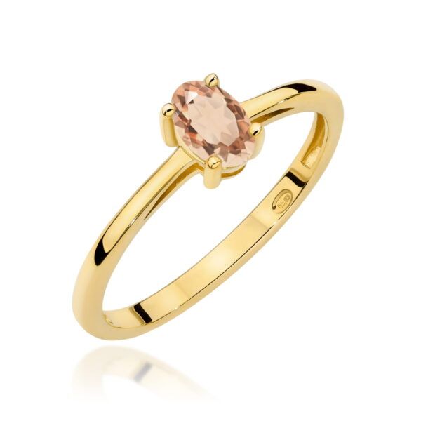 Żółte Złoto Pierścionek z Morganitem 0,40 ct