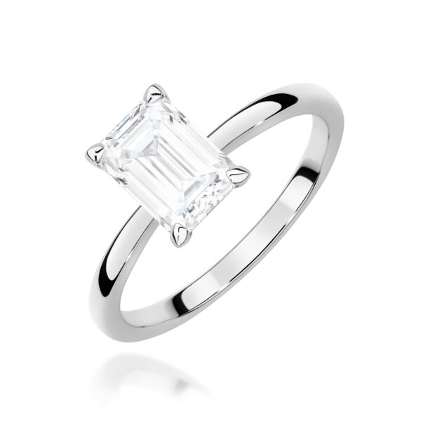 Białe Złoto Pierścionek z Diamentem Laboratoryjnym 1,00 ct