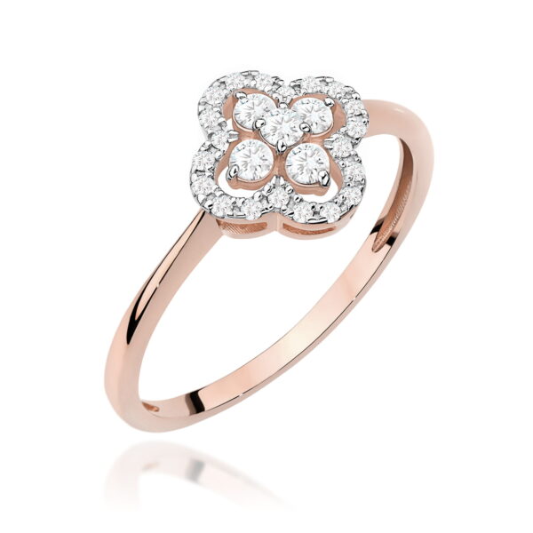 Różowe Złoto Pierścionek z Diamentami 0,25 ct