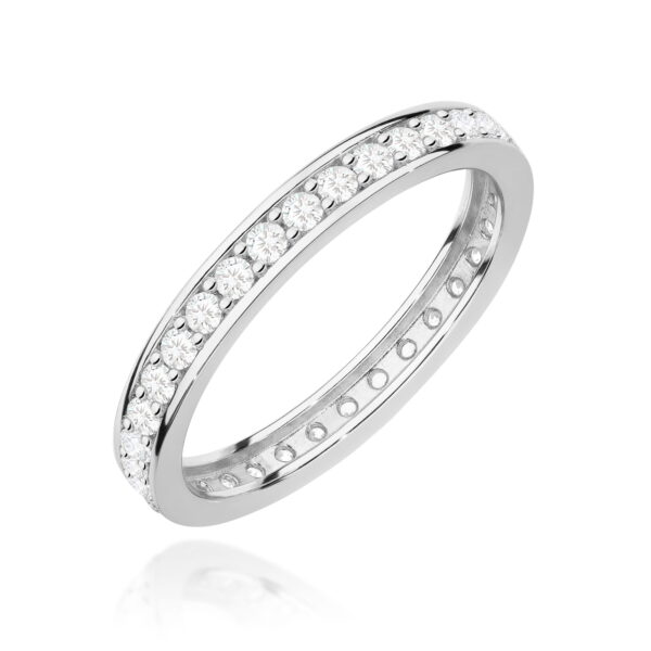 Białe Złoto Pierścionek z Diamentami 0,464 ct