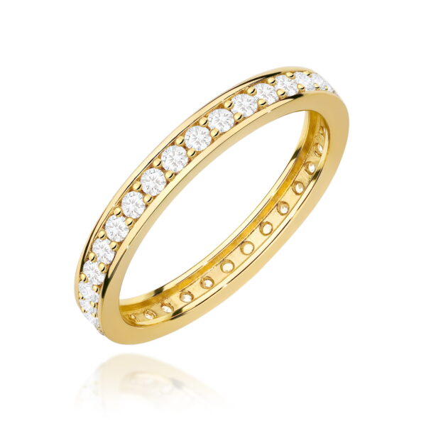 Żółte Złoto Pierścionek z Diamentami 0,464 ct