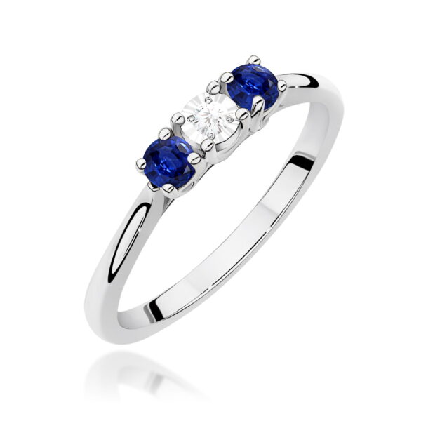Białe Złoto Pierścionek z Diamentem 0,03 ct
