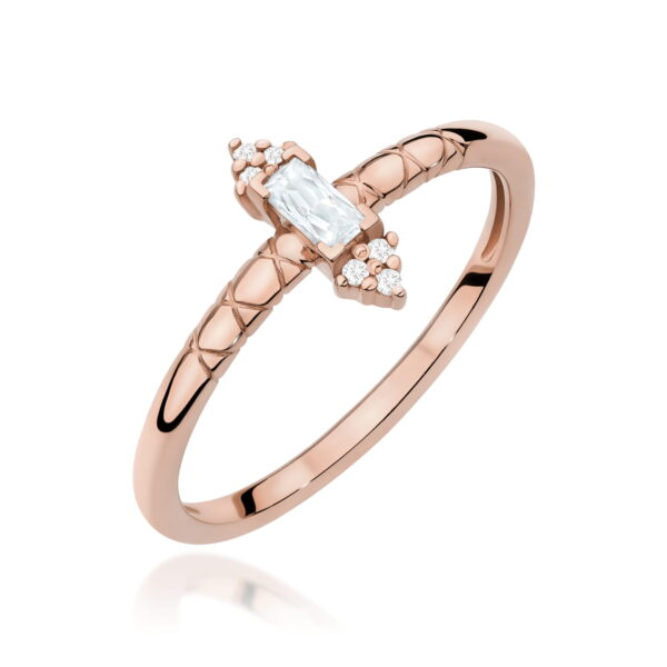 Różowe Złoto Pierścionek z Diamentem 0,13 ct