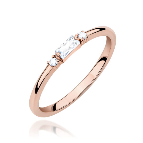 Różowe Złoto Pierścionek z Diamentami 0,16 ct