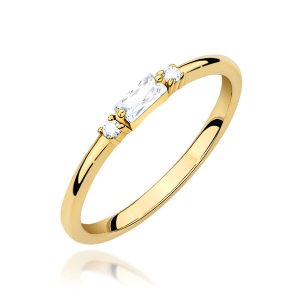 Żółte Złoto Pierścionek z Diamentem 0,13 ct