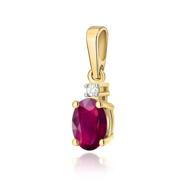 Żółte Złoto Zawieszka z Rodolitem 0,50 ct