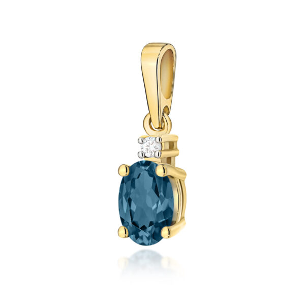 Żółte Złoto Zawieszka z Topazem London Blue 0,50 ct