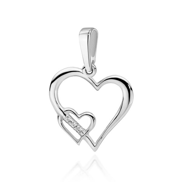Białe Złoto Zawieszka z Diamentami 0,015 ct