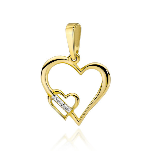 Żółte Złoto Zawieszka z Diamentami 0,015 ct