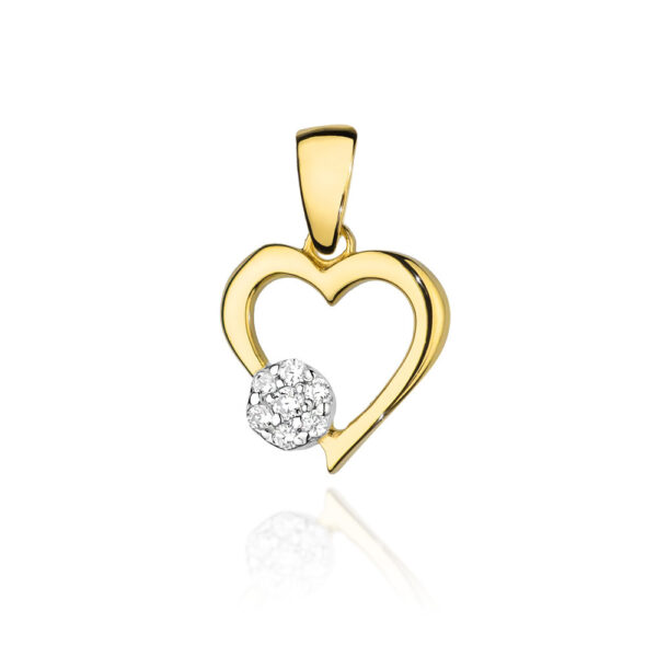 Żółte Złoto Zawieszka z Diamentem 0,0145 ct