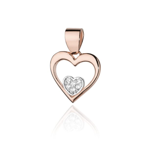 Różowe Złoto Zawieszka z Diamentami 0,052 ct