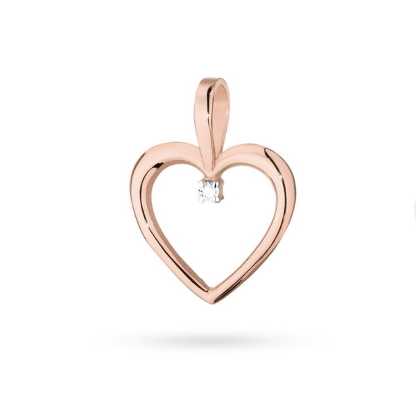 Różowe Złoto Zawieszka z Diamentem 0,005 ct