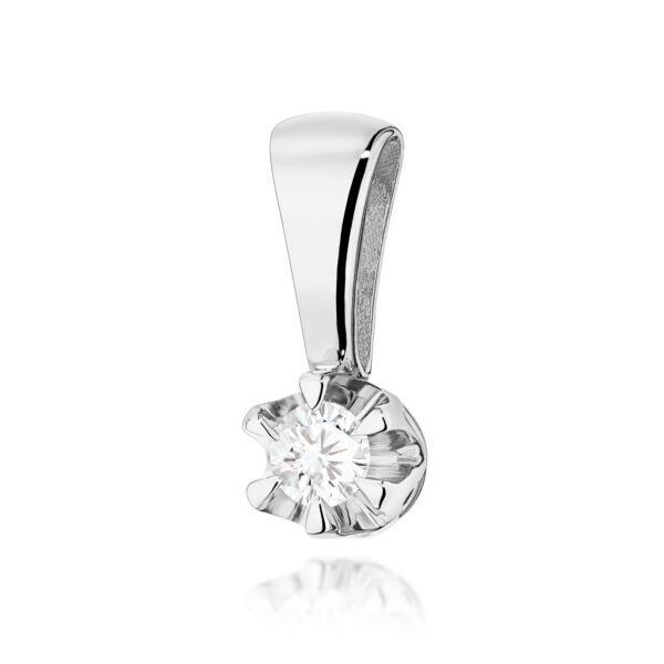 Białe Złoto Zawieszka z Diamentem 0,08 ct