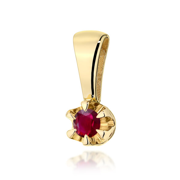 Żółte Złoto Zawieszka z Rubinem 0,15 ct