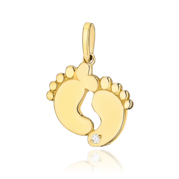 Żółte Złoto Zawieszka z Diamentem 0,05 ct
