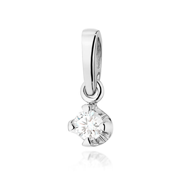 Białe Złoto Zawieszka z Diamentem 0,08 ct
