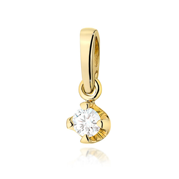 Żółte Złoto Zawieszka z Diamentem 0,08 ct