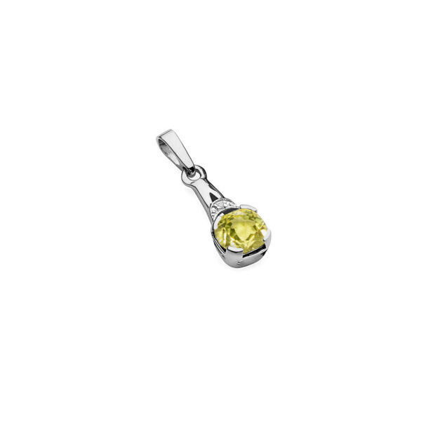 Białe Złoto Zawieszka z Oliwinem 1,00 ct