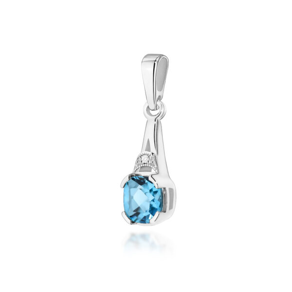 Białe Złoto Zawieszka z Topazem Swiss 1,10 ct